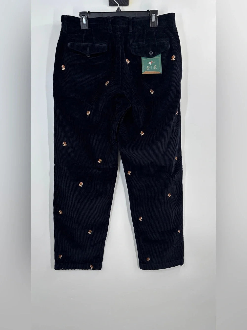 J.Crew Classic-fit 8-wale corduroy pant with dog embroidery 33/32